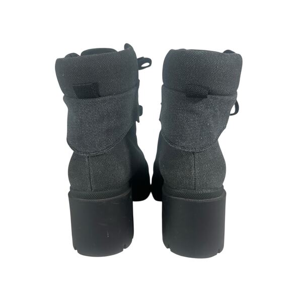 Maurices dark Gray Combat Boots Sz 9 Chunky Heel Lace-Up Lug Sole Ankle Booties - Picture 5 of 11